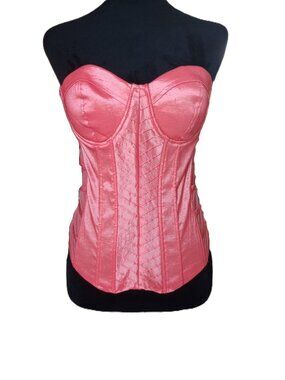 Deb Women's L Orange Corset/Bustier Vtg, Y2K